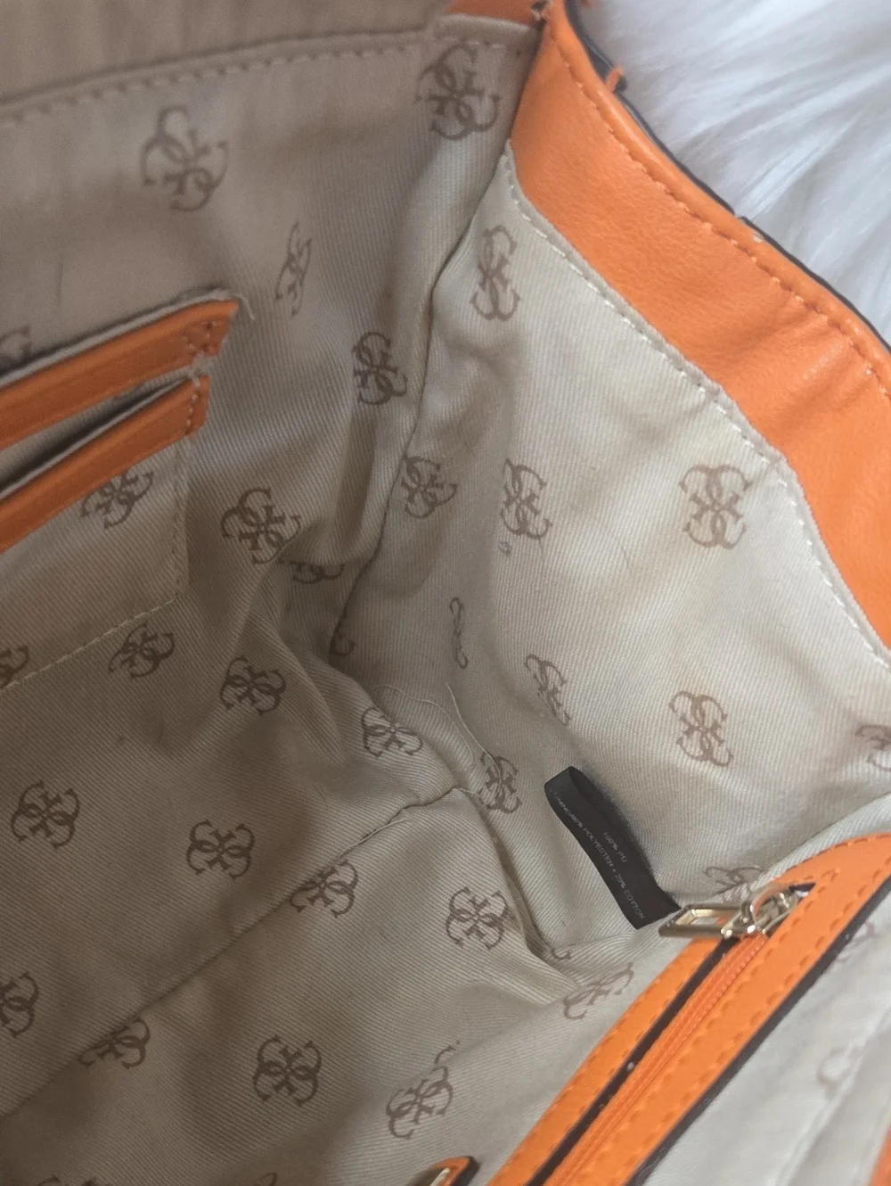 Guess 1981 Marlene Studded Top Zip Shoulder Bag Vibrant Orange GUC